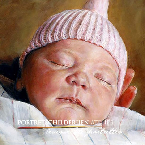 Babyportret laten schilderen door Portretschilderijenatelier
