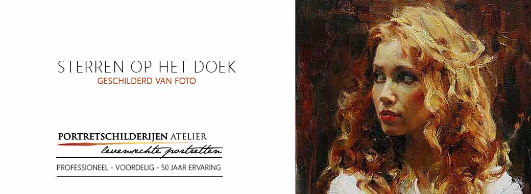 Sterren op het doek geschilderd door Portretschilderijenatelier